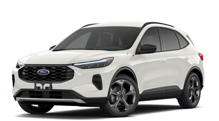 2026 Ford Escape ST-Line in Star White Metallic Tri-Coat — front three-quarter view