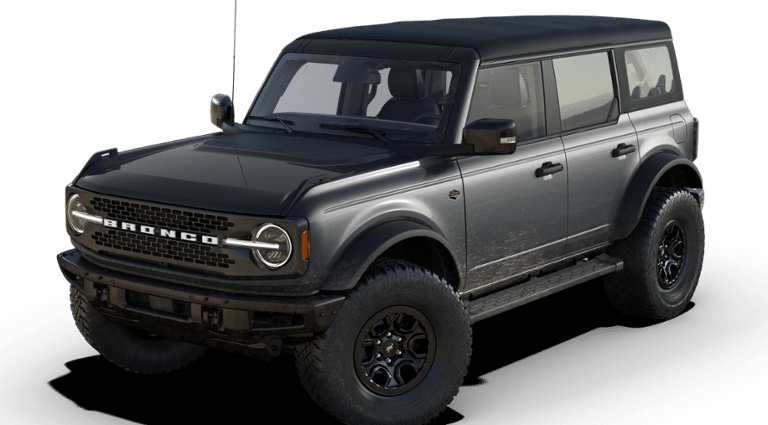 2024 Ford Bronco Wildtrak in Carbonized Gray Metallic — front three-quarter view