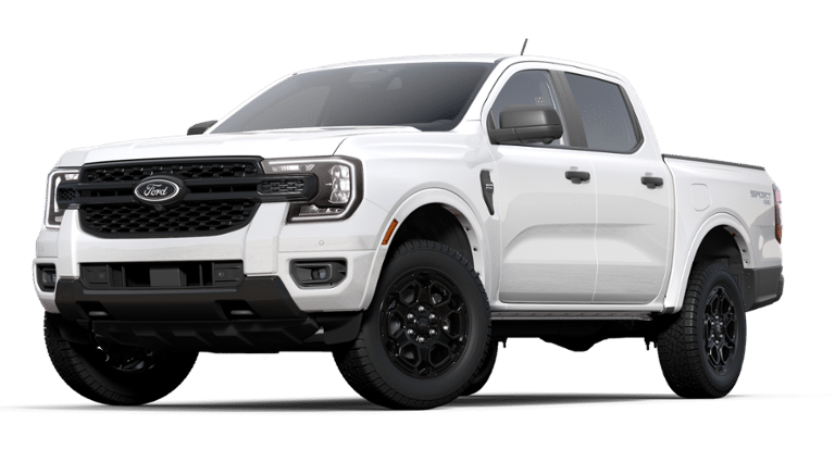 2025 Ford Ranger XLT in Oxford White — front three-quarter view
